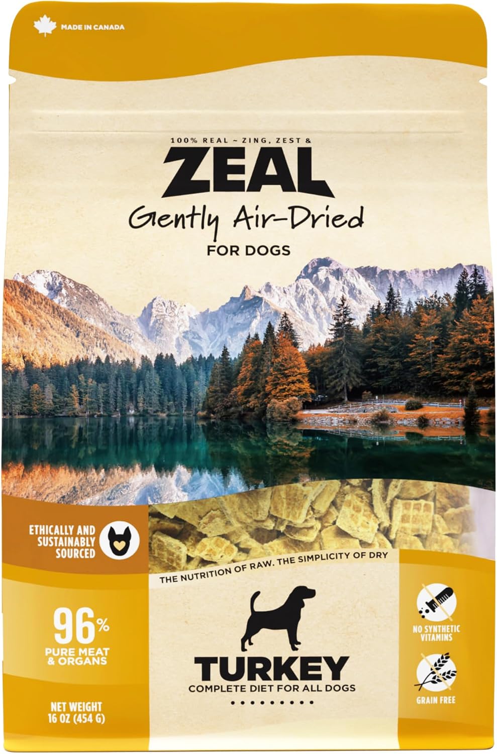 ZEAL Canada Air-Dried Dog Food - High Protein, Natural Superfoods, Nutrient Rich, No Fillers, Grain Free, Complete & Balanced (Beef, Turkey, Chicken) 3 lbs