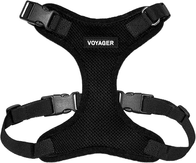 Voyager Step-in Pet Harness - All Weather Mesh, Adjustable Step in Harness for Cats and Dogs by Best Pet Supplies - Black, XS