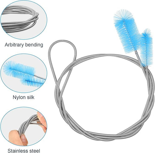 12 Pieces Tube Cleaning Brush Aquarium Filter Nylon Tube Brush Set Flexible Double-Ended Hose Pipe Cleaning Stainless Steel for Fish Tank, Kitchen, Glasses, Drinking Straws, Keyboard