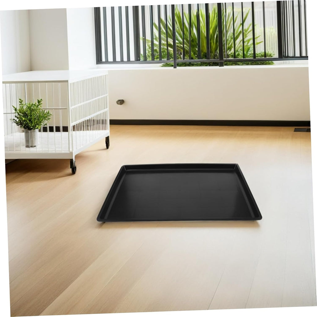 Yardwe Plastic Pet Cage Bottom Tray Dog Crate Replacement Tray Rabbit Bird Food Bowl Holders Black