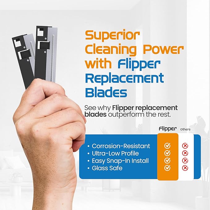 Flipper Nano Aquarium Algae Scraper for Fish Tank Cleaning Kits – Stainless Steel Replacement Blades for Glass Tanks – Aquarium Cleaner Blades, 2 Pack