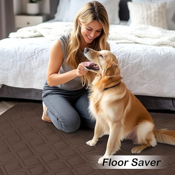 hyha Waterproof Dog Bed Blanket, Soft Pet Blankets, Waterproof Couch Cover for Dogs, Reversible Sofa Covers Washable for Furniture (30x53 Inch, Chocolate/Dark Grey)