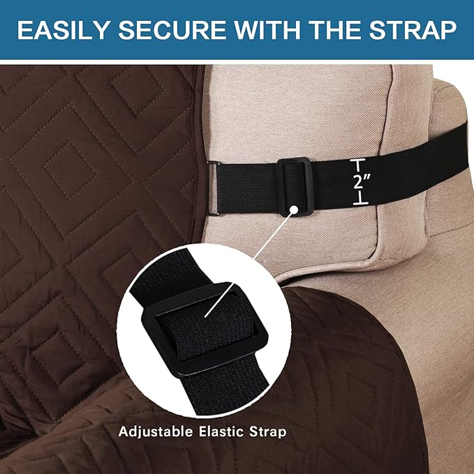 H.VERSAILTEX Reversible Sofa Slipcover Furniture Protector Water Resistant 2" Elastic Straps Sofa Cover Couch Covers Pets Kids Fit Sitting Width Up to 78" (Oversized Sofa: 86" x 132", Brown/Beige)