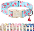 Adjustable Summer Dog Collar, Cute Watermelon Dog Collars for Medium Dogs, Lightweight Quick-Release Buckle Collar for Boy&Girl Dogs M