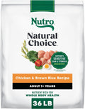Nutro Natural Choice Adult Dry Dog Food, Chicken & Brown Rice Recipe, 36 lb | Non-GMO, Real chicken #1 ingredient, no corn, wheat, soy or chicken by-product meal, supports skin & coat/digestion/immunity