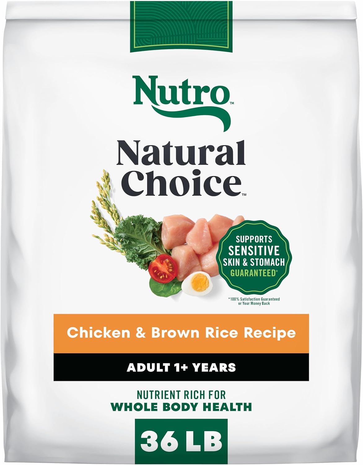 Nutro Natural Choice Adult Dry Dog Food, Chicken & Brown Rice Recipe, 36 lb | Non-GMO, Real chicken #1 ingredient, no corn, wheat, soy or chicken by-product meal, supports skin & coat/digestion/immunity