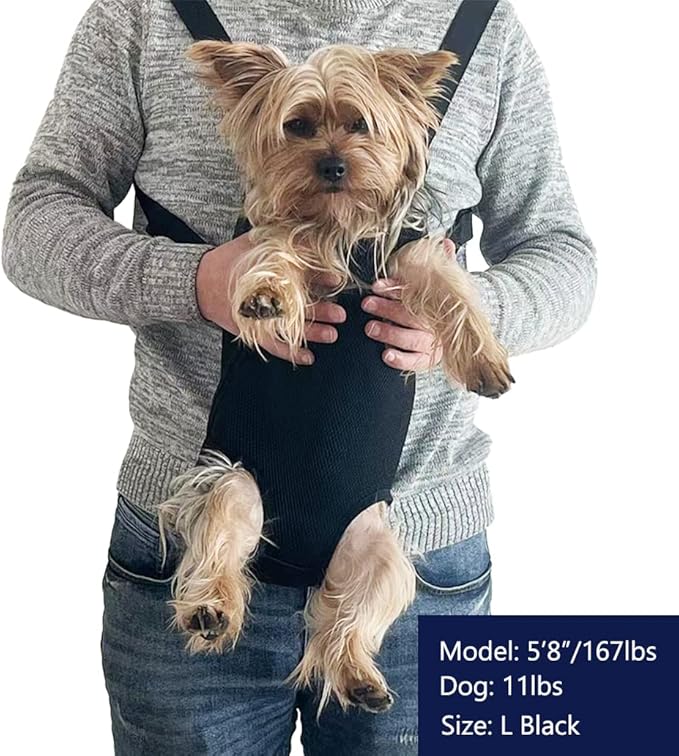 Leconpet Pet Carrier Backpack, Legs Out Adjustable Pet Front Cat Dog Carrier Backpack, Easy-Fit Dog Travel Backpack Carrier for Hiking Camping for Small Medium Puppies Cats (S, Black)