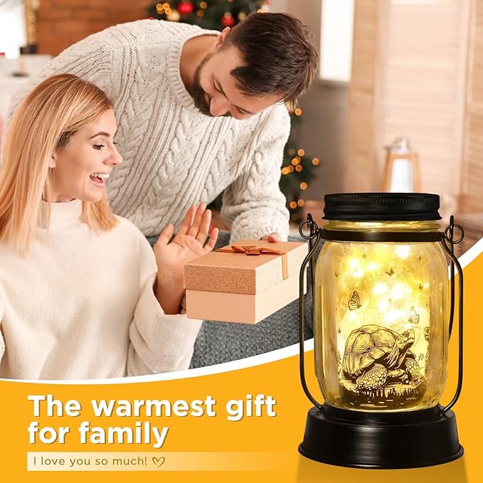 kyoryuger Tortoise Gifts for Women/Men Turtle Lovers Solar Lantern Mom Birthday, Mothers Day, Turtle Solar Garden Decoration Outside for Yard, Patio,Backyard,Porch, Torches