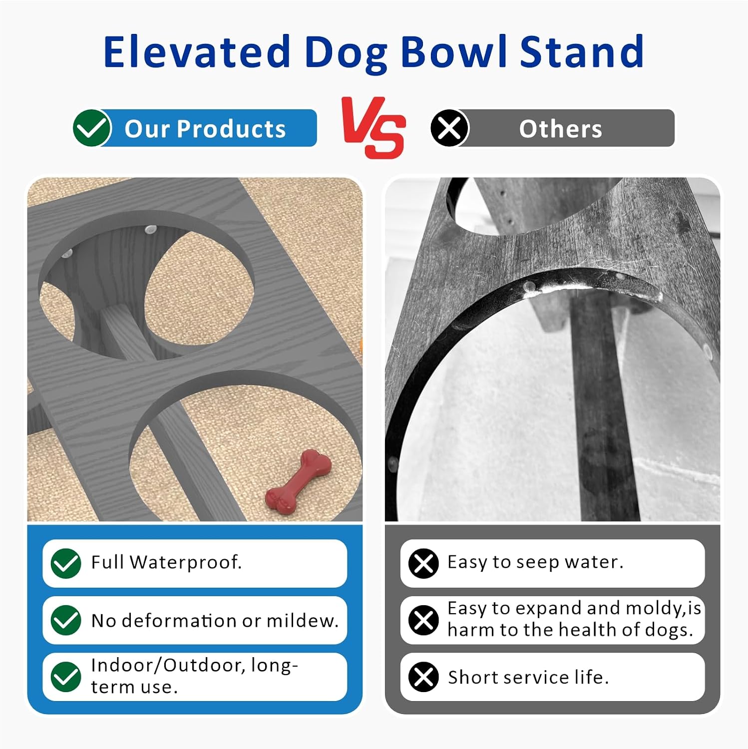 Raised Dog Bowl Stand for Medium Sized Breed, Feeding Station with 35 oz 2 Stainless Steel Bowls & Licking Plate,Dog Food Bowl Gray