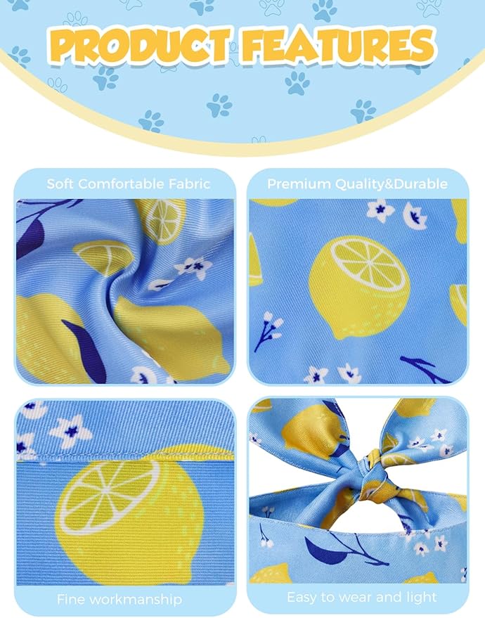 Luxury Double-Layer Dog Birthday Bandana – Handmade, Silk-Soft Polyester for All Dog Sizes | Birthday & Party Outfit | Gift-Ready Pet Accessory(Yellow, Small)