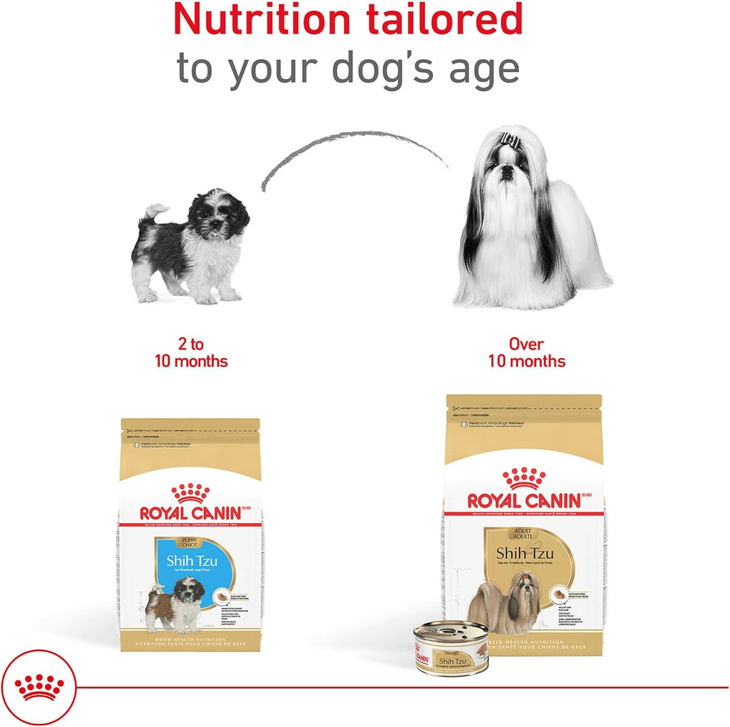 Royal Canin Shih Tzu Adult Wet Dog Food, 3 oz, 6-Pack | Skin & Coat Support, Heart Health, For Adult Shih Tzus 10+ Months, Loaf in Sauce, Developed by Veterinarians