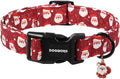 DOGWONG Christmas Dog Collar, Red Santa Claus Print Cute Dog Collars Winter Holiday Male Female Adjustable Dog Collar for Small Dogs