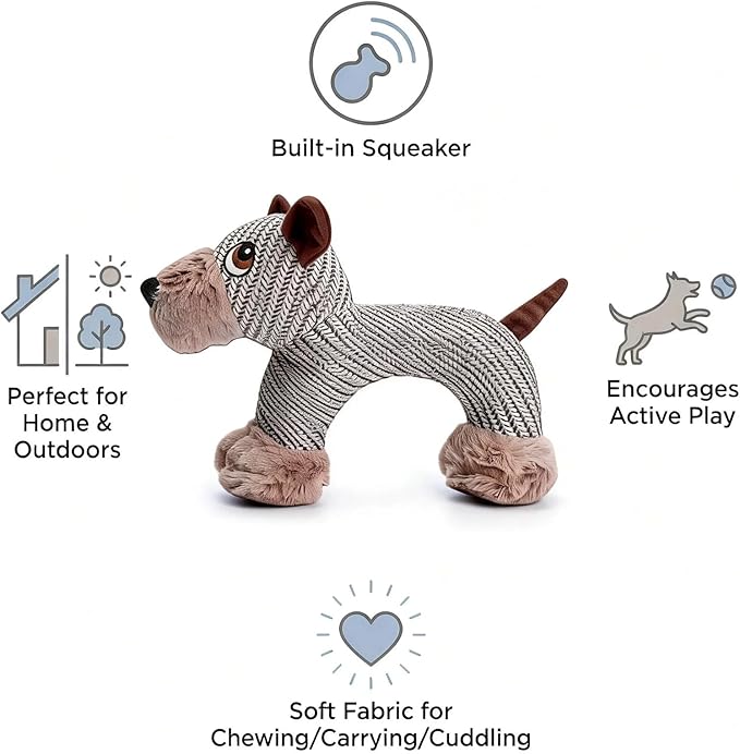 Linen Safari Companions, Squeaky Dog Chew Animals, with Durable Linen Material, Durable and Resistant to Chewing, for Relieve Dog's Boredom (Mix)