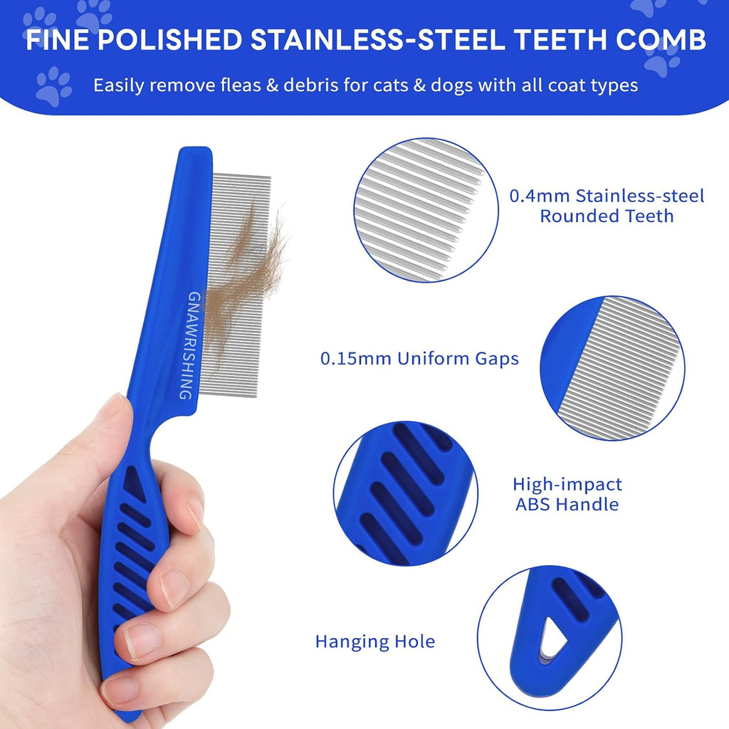 Flea Comb 4Pcs with High Strength Teeth Pet Tear Stain Remover Combs, Pet Dog Cat Grooming Comb Set Effective Float Hair Remover