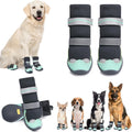 SlowTon Dog Boots - High Top Waterproof Warm Fleece Lined Dog Winter Shoes | Dog Snow Booties with Non-Slip Rubber Sole for Outdoor Walking Hiking Rain, Paw Protector for Large Small Medium Dog, Green 2