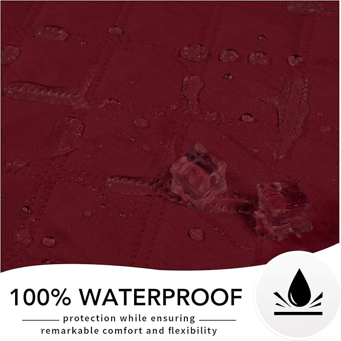 Easy-Going 100% Waterproof Dog Bed Cover, Non-Slip Pet Blanket for Furniture, Washable Couch Cover, Repleasement Sofa Cover (96X82 in,Christmas Red)