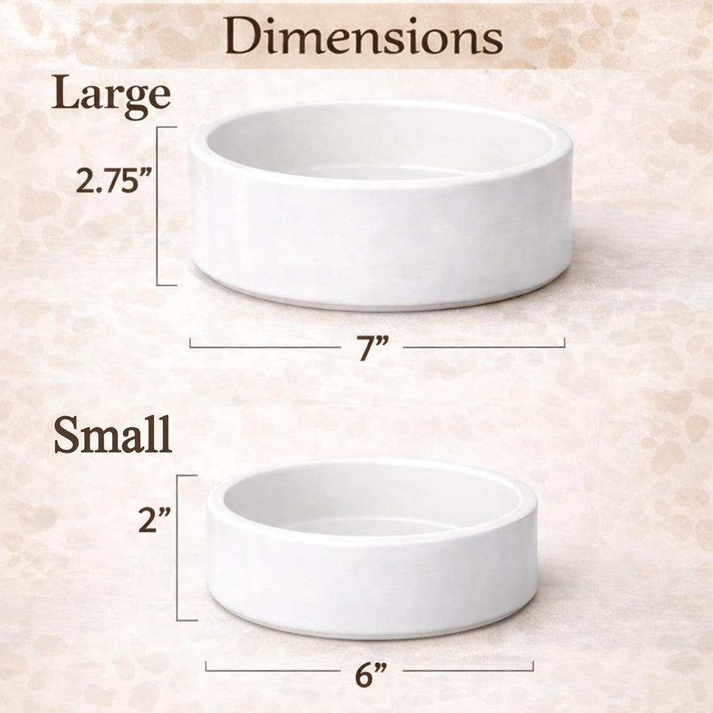 Custom Dog Bowl | Personalized Food & Water Dish with Name | Microwave & Dishwasher Safe Ceramic Pet Feeding Bowl | Gift Idea for New Puppy Owners | White – Small