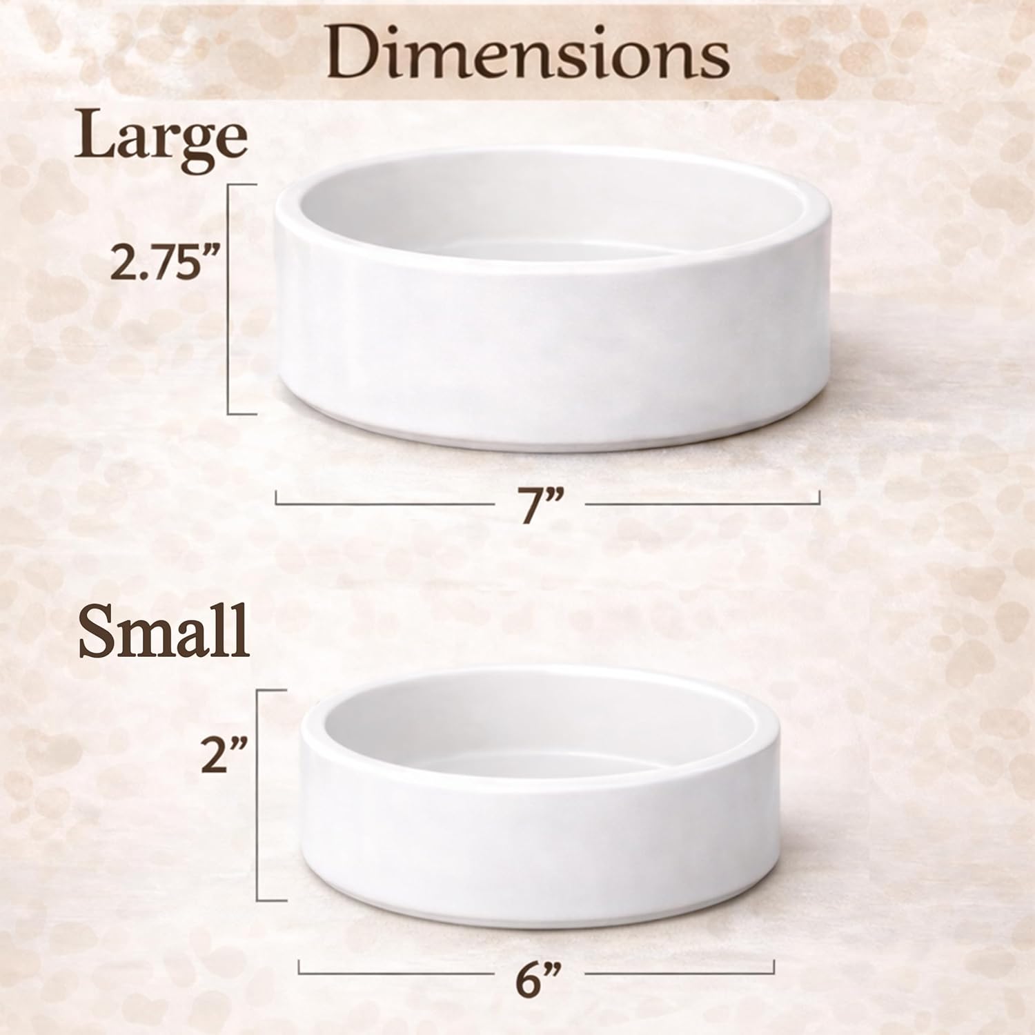 Custom Dog Bowl | Personalized Food & Water Dish with Name | Microwave & Dishwasher Safe Ceramic Pet Feeding Bowl | Gift Idea for New Puppy Owners | White – Small