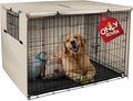 Explore Land 24 inches Dog Crate Cover Heavy Duty Polyester Pet Kennel Sunshade Universal Fit for Wire Cage (Light Tan)