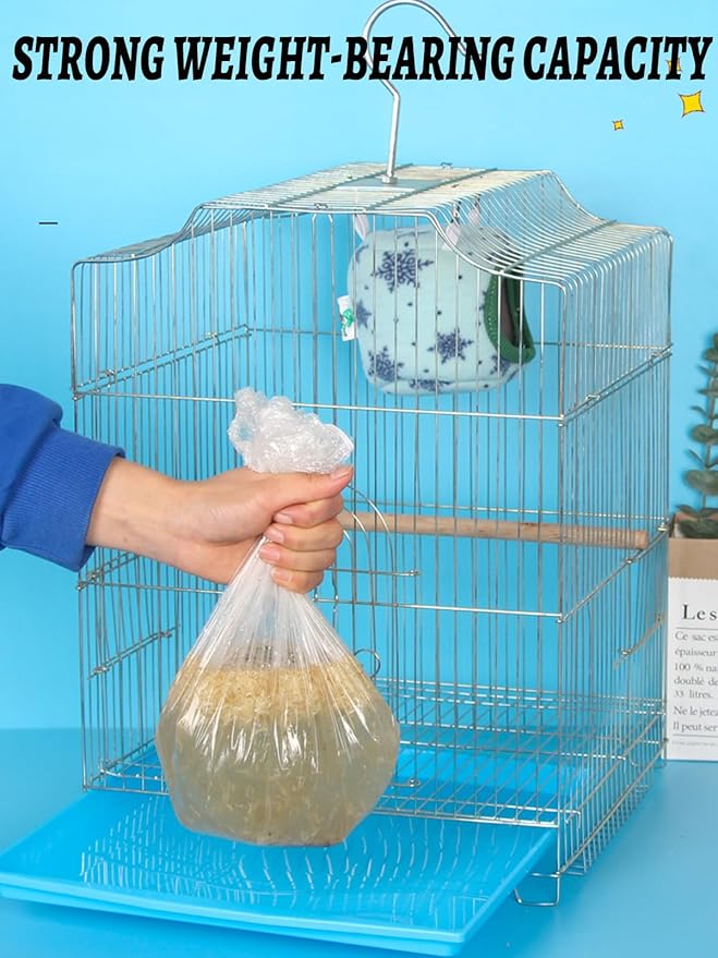 Disposable Bird Cage Liners Clear Plastic Parakeet Cage Liner Bag - 50 Pcs Parrot Cage Tray Liners Universal Film Bird Cage Accessories for Finches Canaries Cockatiels Birdcage