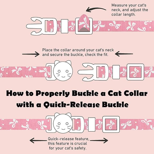 2 Pack Cotton Breakaway Cat Collars Set with Bell and Flower Pendant, Cute Floral Fruit Patterned, Adjustable 7.5-11Inch, Include A Mouse Toy Gift (Bowtie)