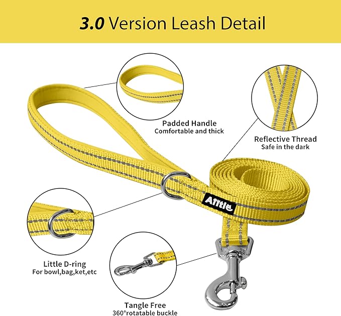 AIITLE Dog Harness, No-Pull Cat Harness with a Leash, Adjustable Reflective Dog Vest, Cat Harness Escape Proof, Outdoor Walking, Running,Training for Extra Small Dogs and House Cats Yellow XXXS