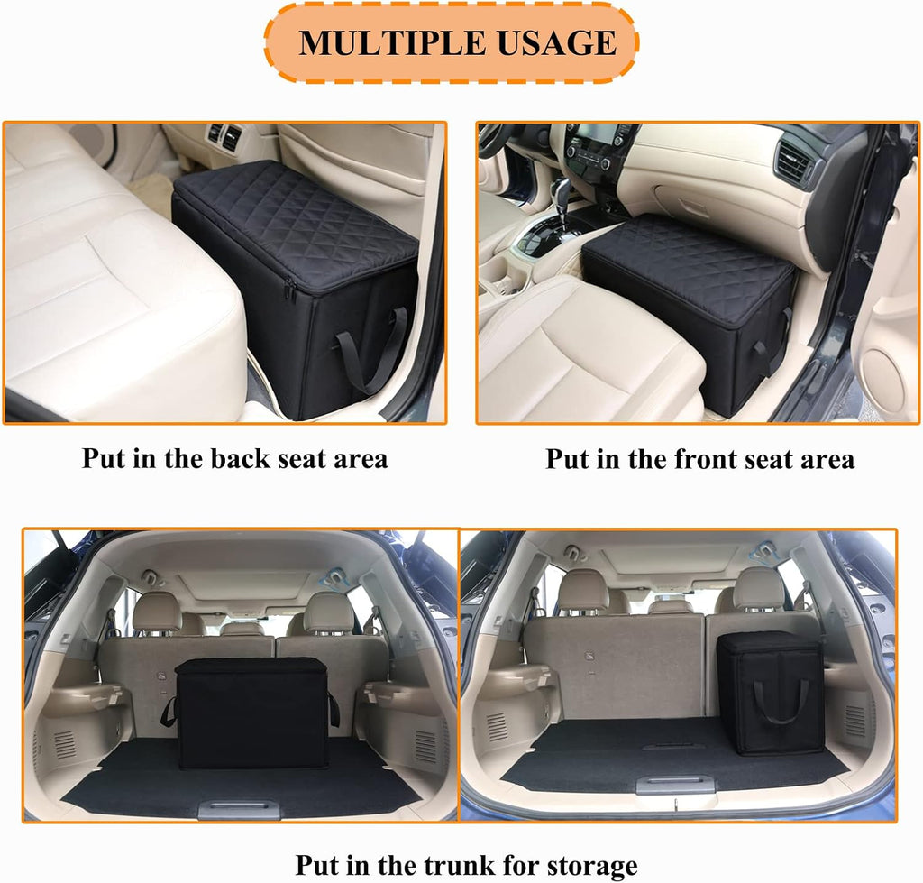 Dog Car Seat Extender with Storage, Front & Back Seat Extender for Dogs, Car Gap Seat Filler, Suitable for Dogs up to 200lbs (Medium Size: 20"x11.5"x14.5")