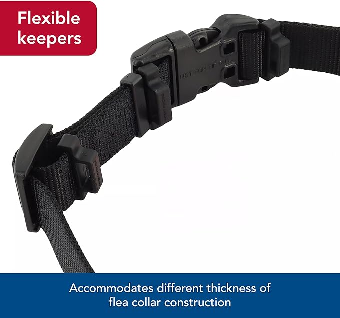 Coastal Pet SecureAway Collar Protector for Flea Collars - Adjustable pet Accessory - Protective Flea Collar for Dogs & Puppy - Black, 5/8" x 10-14"