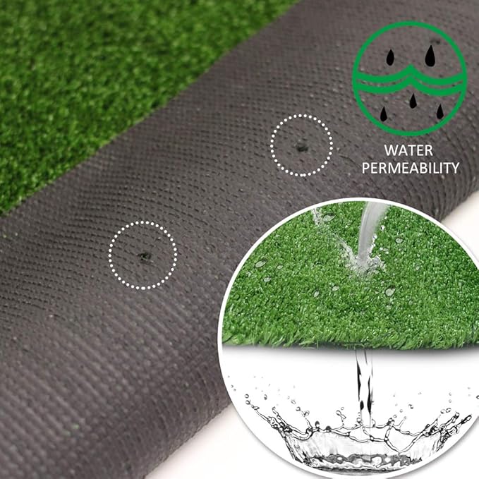 Petgrow Synthetic Artificial Grass Turf 12FTX76FT for Indoor Outdoor Dog Synthetic Grass Mat, Party Wedding Christmas Balcony Garden Astro Turf Rug,Drainage Holes Faux Fake Grass Rug Carpet for Pets