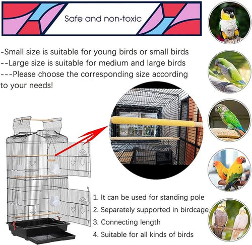 12Pcs Sand Perch Covers for Birds - Large Bird Perch Covers 10" Long x 0.78" Diameter Bird Perches for Parakeets, Lovebirds, Parrotlets, Canaries and Other Small Birds(Yellow, 12pcs 10" x 0.78")