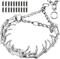 Stainless Steel Dog Collar, Tangle-Free 360° Swivel Collar with Quick-Release Buckle, Adjustable for Small, Medium and Large Dogs (S-2.5mm)