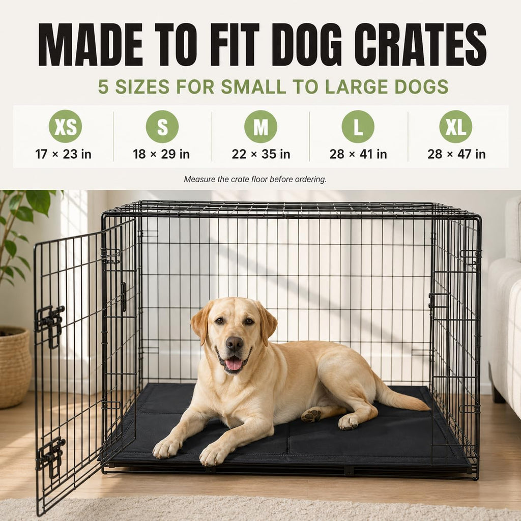 Chew Resistant Kennel Pad for Tough Chewers | FIVE SIZE OPTIONS: Available from 17 x 23 to 28 x 47 inches for small, medium, and large dog crates.