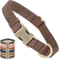 Genuine Leather Dog Collar - Adjustable Pet Collar with Quick Release Metal Buckle, Soft Skin Friendly Real Leather Collar for Small, Medium, Large Dogs (Dark Brown, M：Fit 12-20" Neck)