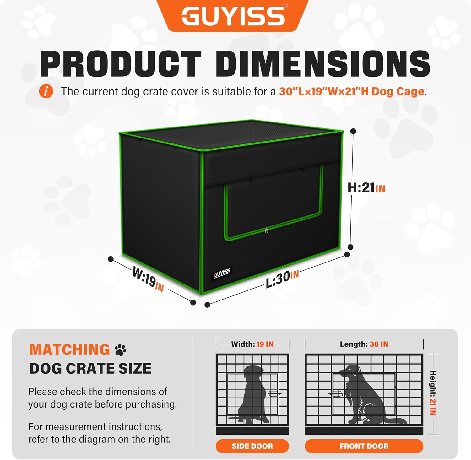 30In Ventilated Dog Crate Cover, Double Windows&Top Breathable Mesh. | Indoor Outdoor Kennel Cover, 900D Waterproof Oxford Cloth, All Sides Open, Universal Fit 1 2 3 Door 30 Inch Wire Dog Crate.