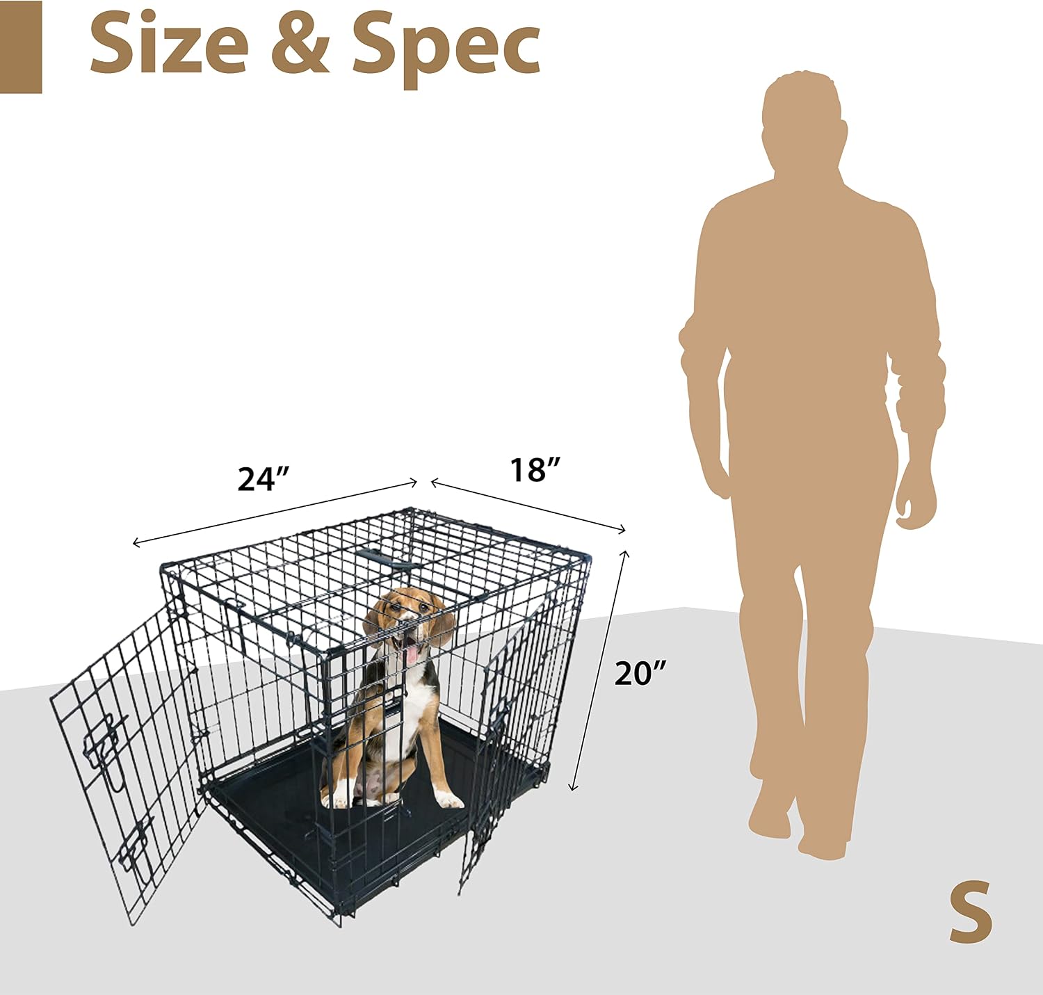 Ellie-Bo Black Standard Small 24 inch Dog Cage
