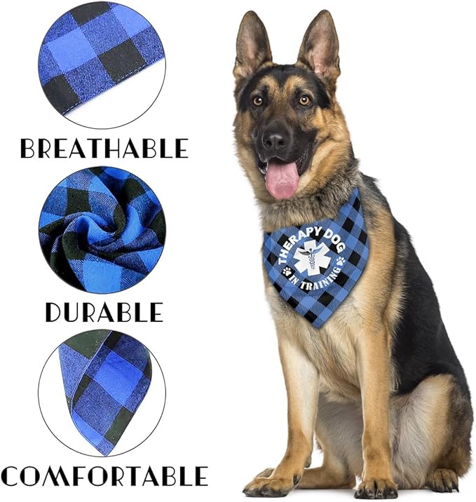 Dog Bandana, Therapy Dog Please Pet Me with, Dogs Scarf Classical Printing, Dogs Scarf Accessories, Doggy Kerchief Pet Kerchief, Christmas Birthday Thanksgiving Doggy Gift A06