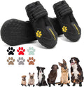 Dog Shoes for Large Dogs, Dog Shoes for Hot Pavement, Hiking Walking, Anti-Slip Rugged Sole,Waterproof Dog Booties for Outdoor Rain Days, All Weather Dog Boots & Paw Protectors (Black)