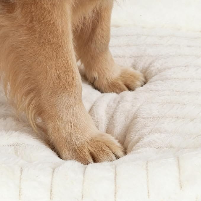 Dog Bed for Large Dogs – Comfort-Sided Calming Pet Bed with Breathable Memory Foam, Washable Removable Cover, Non-Slip Bottom & Carry Handle, Rectangle Pet Cuddler, 35"x27"x5.5", Grey