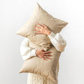 Oversized Vintage Decorative Pillow Covers, Pack of 2 Soft Rustic Abrasion Leather Throw Pillow Covers, for Home Decor Outdoor Waterproof Pet Hair Resistant Cushion Cover 26x26 inch Beige