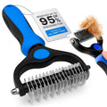 Dog Rake Brush for Shedding – Pet Undercoat Deshedding Tool for Long & Thick Hair Dogs, Removes Loose Fur, Reduces Mats
