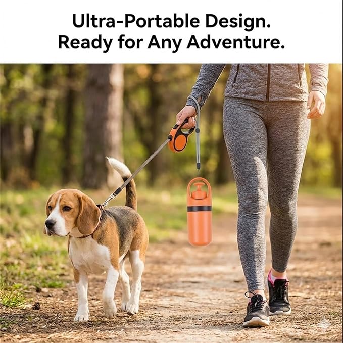 Quick Scoop Poop Scooper, Portable Dog Pooper Scooper, Easy Claw Pick up Tool for Dogs, Leak-Proof Waste Bag Holder for Outdoor Walks (Orange)