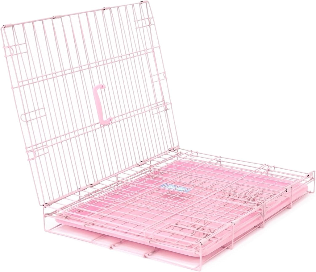 Carlson Pink Secure and Compact Single Door Metal Dog Crate, Small