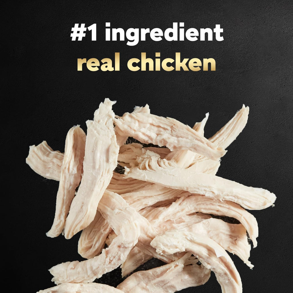 Cesar Simply Crafted Dog Food Topper, Chicken Pack, 1.3 oz, 8 Count, 2-Pack | Real chicken #1 ingredient, 5 key ingredients or less, slow-cooked, mix with food or serve alone, mess-free single-serve tubs