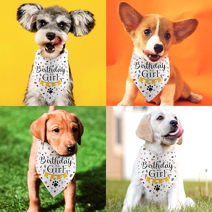 Dog Birthday Bandana Party Supplies Photo Prop Puppy Happy Birthday Dog Pet Scarf Accessories for Dog Lovers