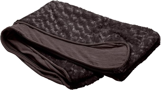 Furhaven Replacement Dog Bed Cover Ultra Plush Faux Fur & Suede Contour Luxe Lounger, Machine Washable - Chocolate, Medium