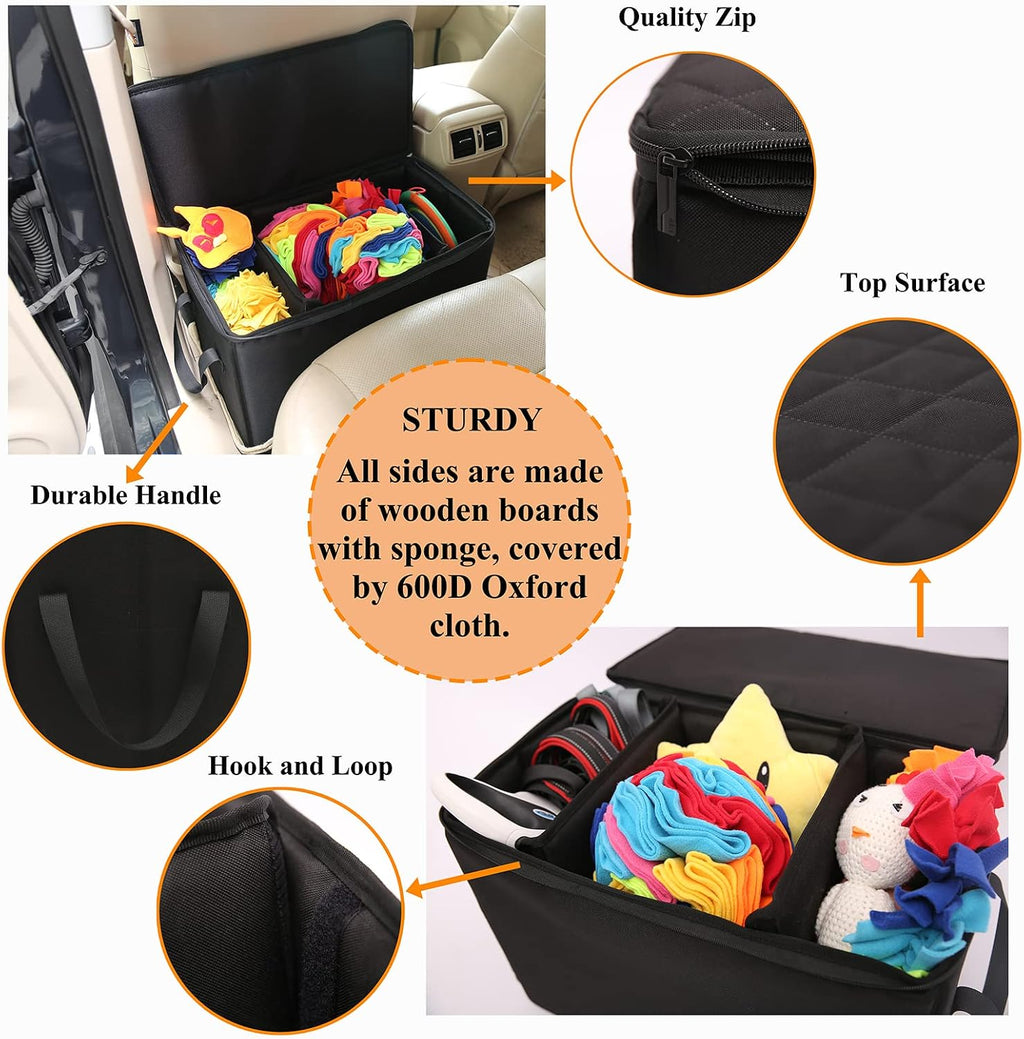 Dog Car Seat Extender with Storage, Front & Back Seat Extender for Dogs, Car Gap Seat Filler, Suitable for Dogs up to 200lbs (Medium Size: 20"x11.5"x14.5")
