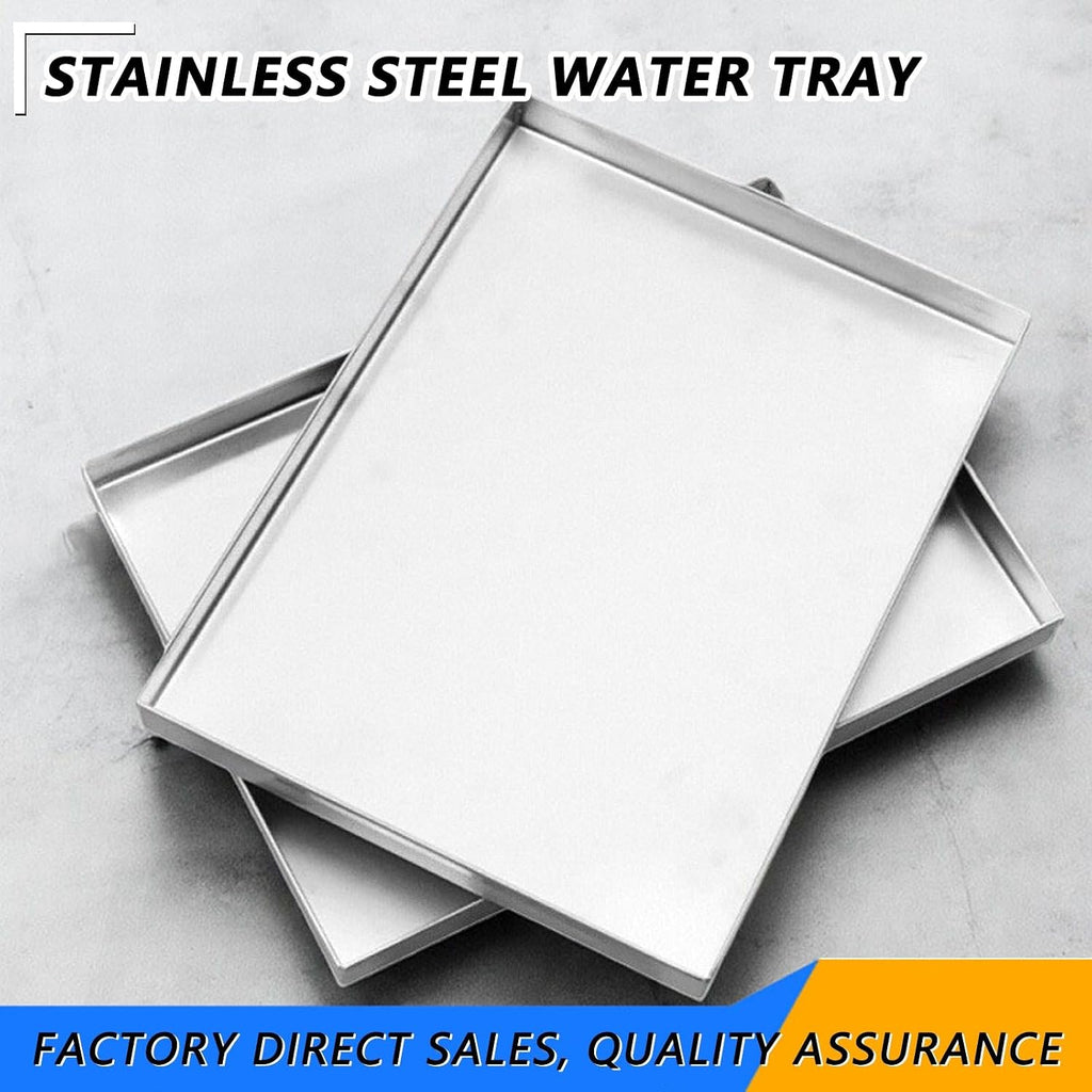 Oil Drip Tray & HVAC Drain Pan – 304 Stainless Steel 0.8mm Tray for Dog Crate Liners & AC Unit Leakage Without Drain Port
