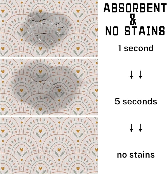Absorbent Pet Dog Bowl Mat for Food and Water, Pet Cat Food Feeding Mat with Non Slip Rubber Backing, Dog Food Mats for Floors Waterproof, 17"x30"