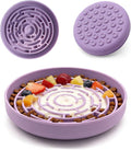 Silicone Slow Feeder Bowl with 37 Non-Slip Suction Cups — Anti-Choking Maze Design, Slows Eating 10x, Anxiety Relief, BPA-Free, for Small & Medium Dogs and Cats (Purple)