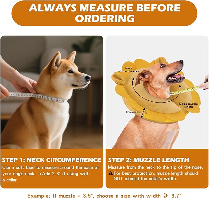 IEUUMLER Inflatable Recovery Dog Collar, Protective Donut Cone, Adjustable Soft Collar for Dog and Cat After Surgery Prevent from Biting & Scratching EU002 - Blue Demon M+